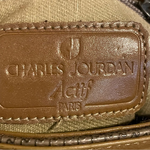 Vintage Charles Jourdan Actif Paris Women's Crossbody Bag in Brown and Gray Tan - Picture 6 of 15